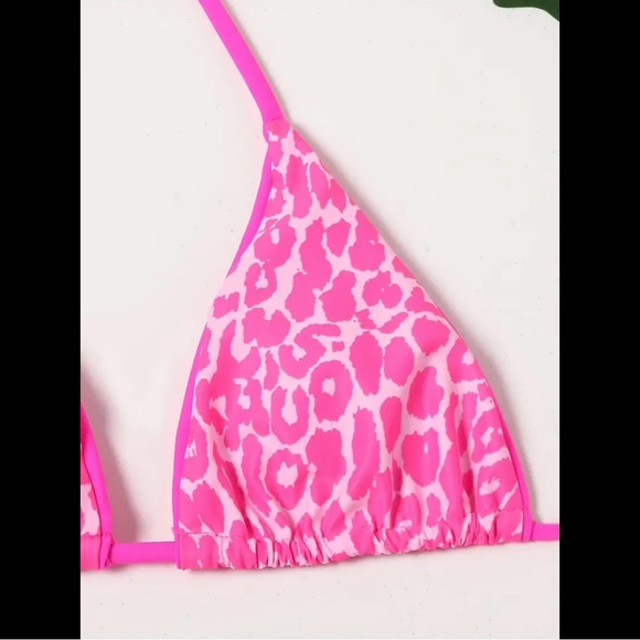 Pink Leopard, Halter, Bikini Set - Picture 3 of 8